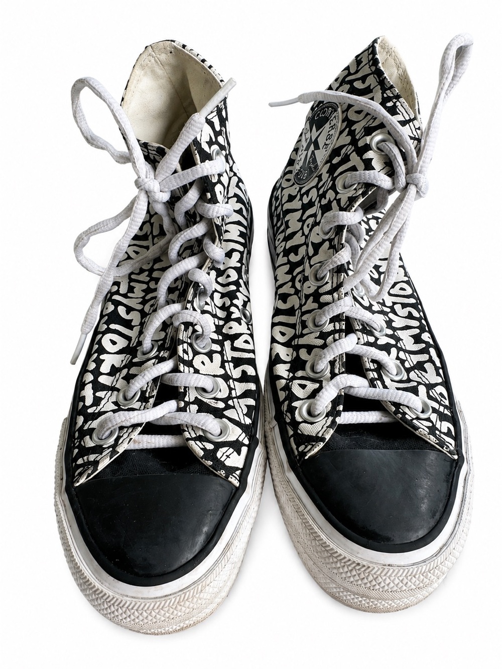 Converse Chuck Taylor Ty All Star High Top Sneakers - Black/White Graphic - Picture 3 of 5